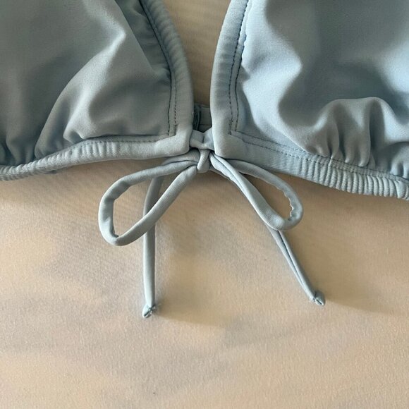 Baby Blue Halter Tie Bikini Swimsuit Top XL - Picture 2 of 6